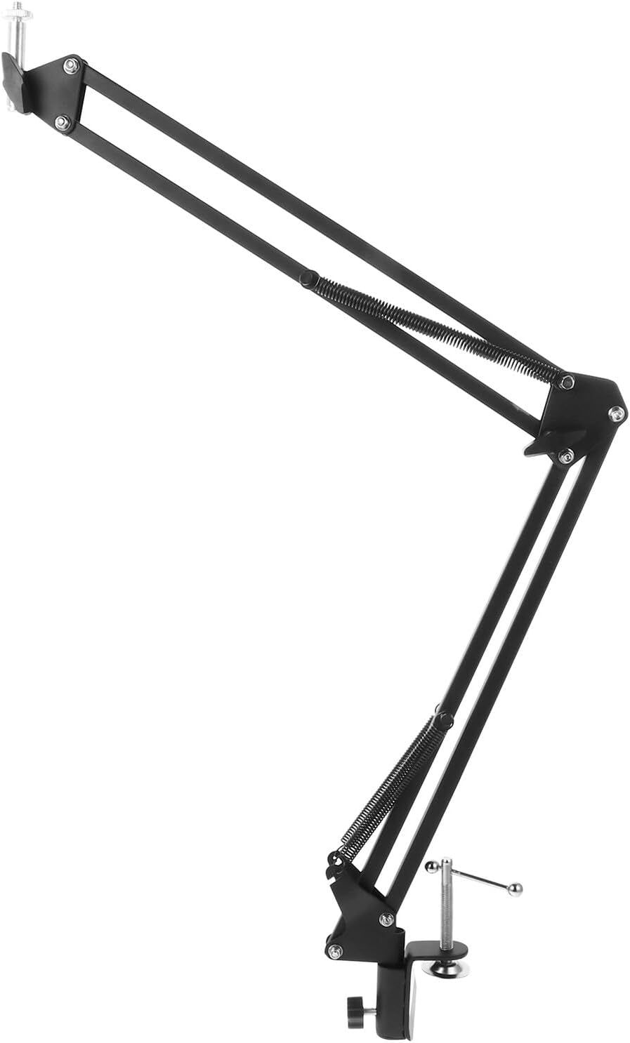 Desktop Webcam Holder and Metal Camera Clamp with Adjustable Scissor Arm for Live Streaming and Video, Compatible Black 1/4" Screw