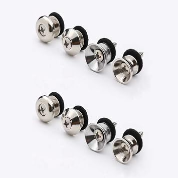 8 Pack Guitar Strap Locks Retainer Non-Dropping Electric Guitar Straps Lock Button Security Straplock for Bass Guitars Live Performance Stage Guitarist Practice Rehearsal Standing Play 4 Types