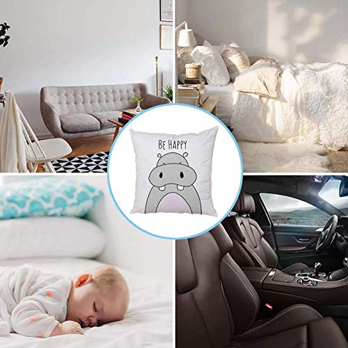 Duile Cartoon Animal Pillow Covers Kids Pillowcase 18×18 Inch Set Of 4 Throw Pillow Covers Set Cotton Throw Cushion Case For Sofa Couch Home Decor School Cushion Case(Hippo, Giraffe, Lion, Crocodile) #TOP2