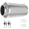 Vanleno 4inch Carbon Filter Odor Control with Australia Virgin Charcoal Two Prefilter 1 Pair Rope Hanger Included for…