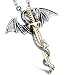 Men's Vintage Stainless Steel Tribe Gothic Dragon Sword Pendant Biker Necklace Silver Gold 20inch Chain