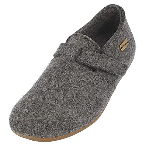 HAFLINGER Everest Focus Filzpantoffel mit verstellbarem Riemen Anthrazit Cover