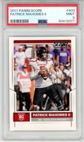 2017 Score Rookies #403 Patrick Mahomes II Texas Tech Red Raiders (RC - Rookie Card) PSA 9 MINT NFL Football