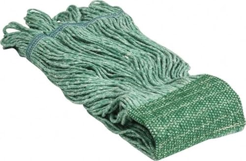 PRO-SOURCE Wet Mop Loop, Large Clamp Jaw, Blended Fiber, Green, 5-Inch Headband, 4-Ply
