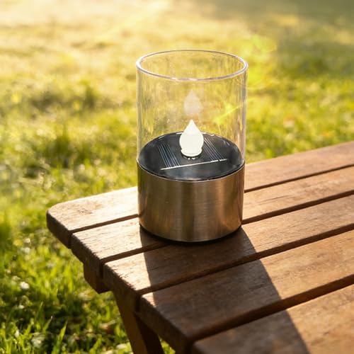 Velas LED solares reutilizables para mesas de camping y cenas de boda 2