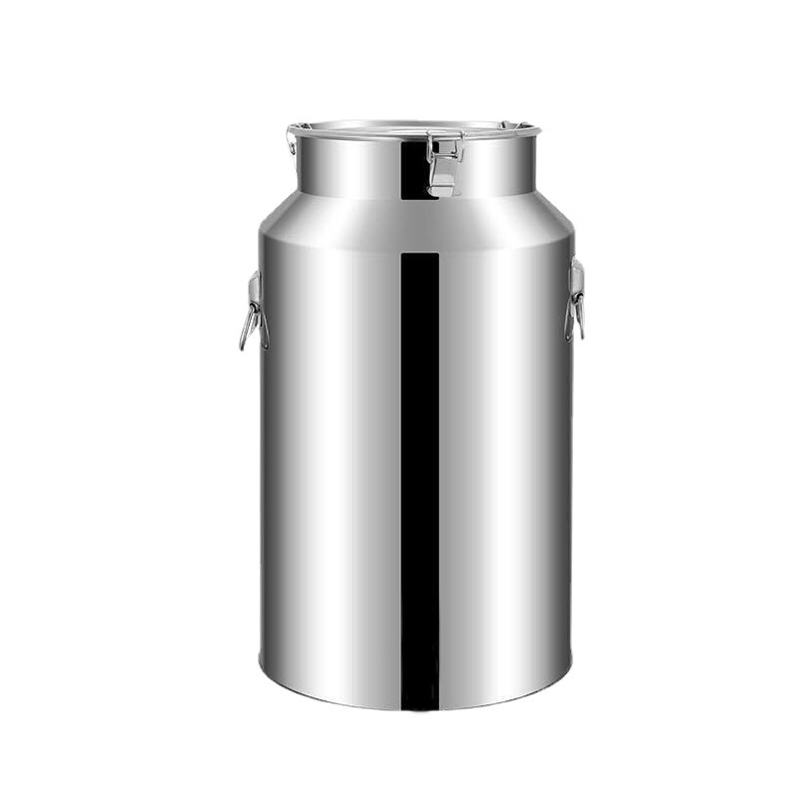 AYCDL Pail Milk Can Bucket,Milk Bucket 201 Stainless Steel Seal Pail,Milk Jug Transport Tank for Peanut Oil Tea Sealed Tank,18L,18L