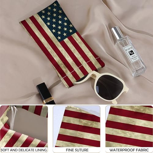 Image of 2 PCS Glasses Eyeglass Sunglasses Case Pouch Soft PU Leather Cute Aesthetic with Cleaning Cloth for Boys Men Man