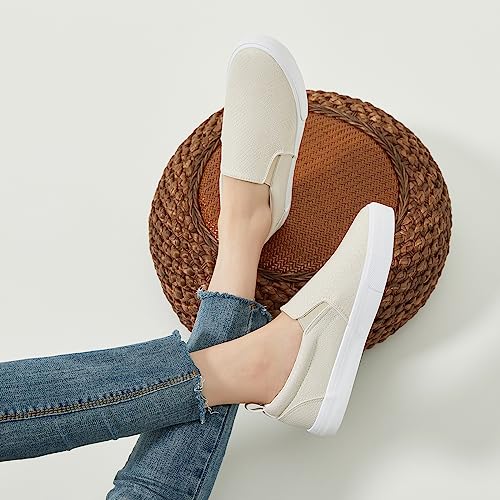 TUOPIN Womens Synthetic Leather Slip On Shoes,Padded Collar Slip on Sneakers for Women,Casual Loafers Walking Shoes - Image 6