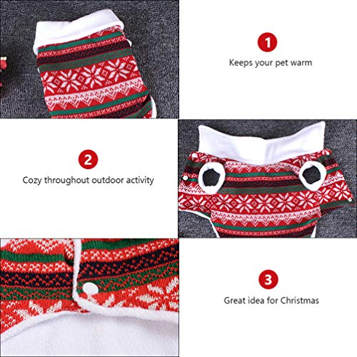 POPETPOP Cão Natal Cão Suéter Grosso Animal de Estimação Inverno Roupas Quentes Floco de Neve Projet
