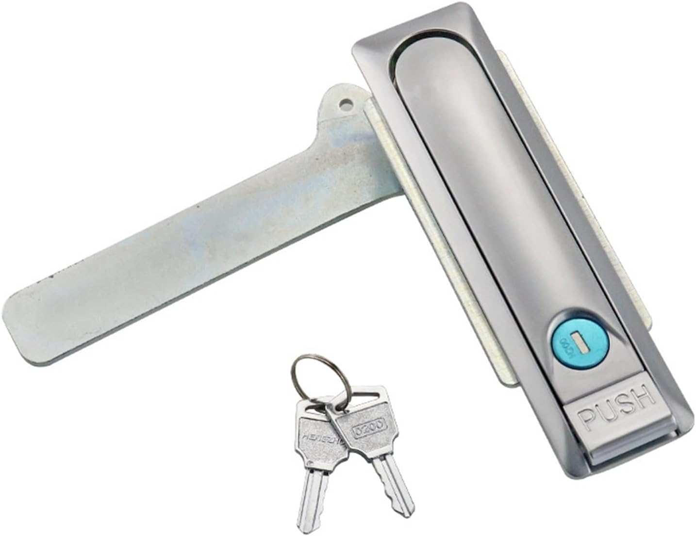 Zinc Alloy Flat Press Type Spring Lock Machine Equipment Box Cabinet Body Flat Door Lock 1Pcs(Large)
