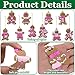 30 Pcs Christmas Pink Gingerbread Man Ornaments, Pink Gingerbread Candy Cane Hanging, Christmas Gingerbreads Pendant Tree Decoration with Hemp Rope for Xmas Tree Party Home Decor