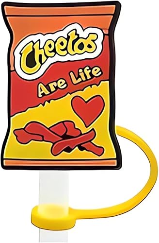 Miniatura 9 de 10 fundas para popotes, de silicona reutilizables de grado alimenticio, con diseño de dibujos animados lindos para vasos, antipolvo, suaves para