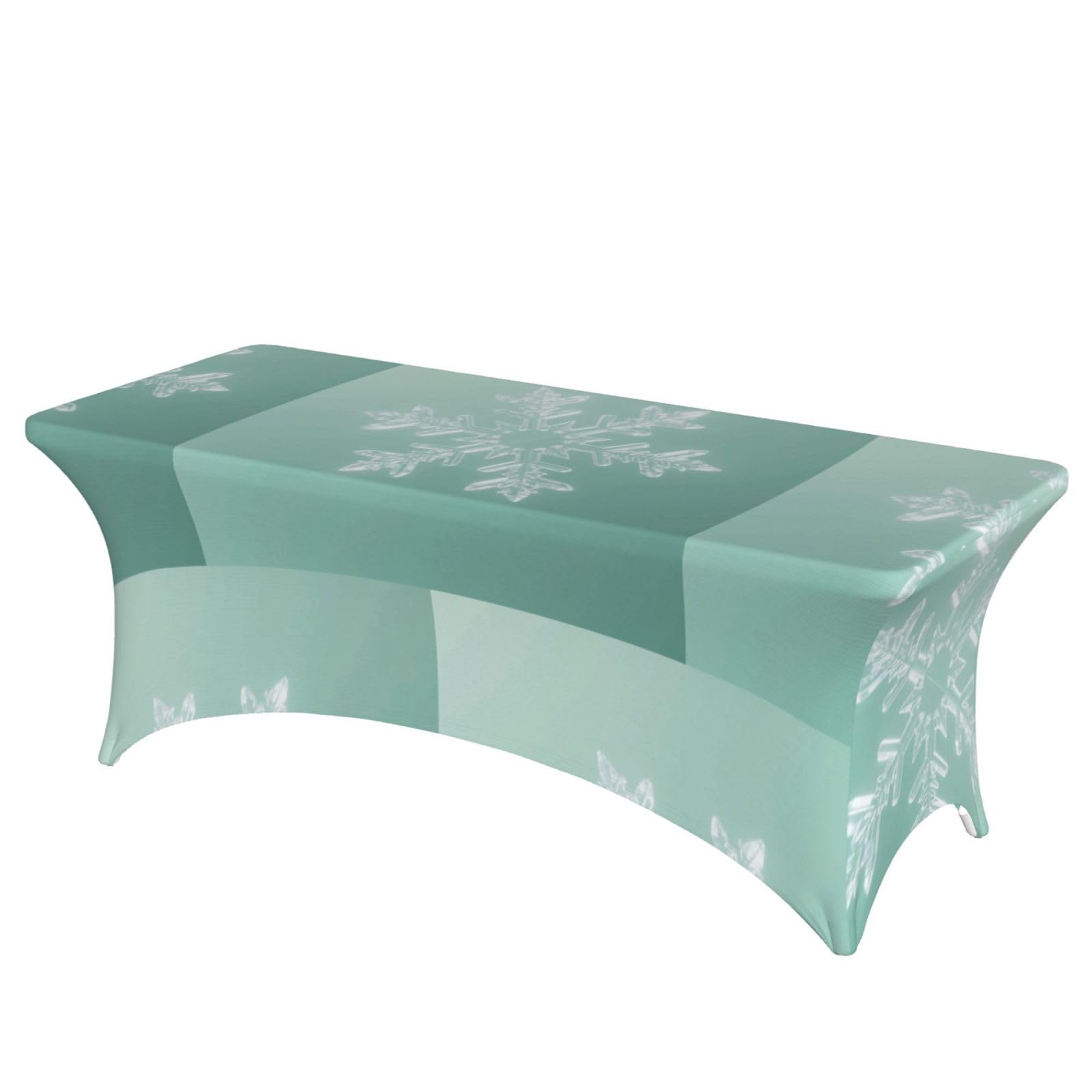 LMNGH Snowflake Decorative Tablecloth Protector for Wedding, Banquet & Parties6FT Spandex Rectangle Tablecloths, Stretch Washable Table Cloth Wrinkle Free Patio Table Cover