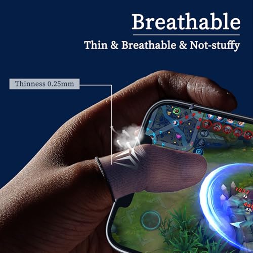 6 Stück Gaming Finger Sleeve, Atmungsaktive Gaming-Fingerhüllen, Schweißfeste Gaming-Daumenhülle, Ultra-empfindliche Fingerhandschuhe, Finger Sleeve Daumenhülsen für Touchscreen Spiel Mobile