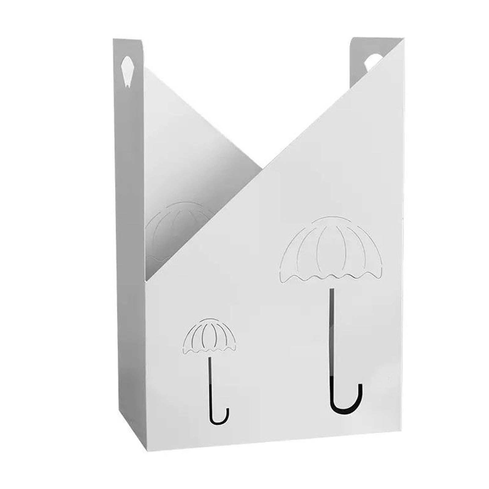 CFY652 Umbrella rack Freestanding Metal Umbrella Stand, Holder with Removable Drip Tray, Bucket Storage Shelf, for Home, Entryway, Office, Hotel and Supermarket Office(White)
