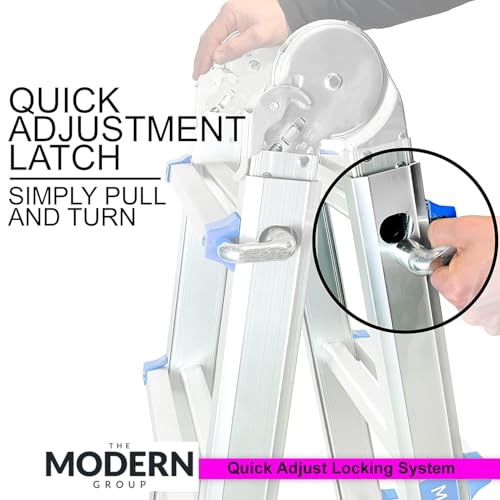 Multi-Purpose Telescopic Ladder, 4.2m, Folding, Extendable, 4 Step, Heavy Duty, for Home and Garden 6 Multi-Purpose Telescopic Ladder, 4.2m, Folding, Extendable, 4 Step, Heavy Duty, for Home and Garden - Image 6