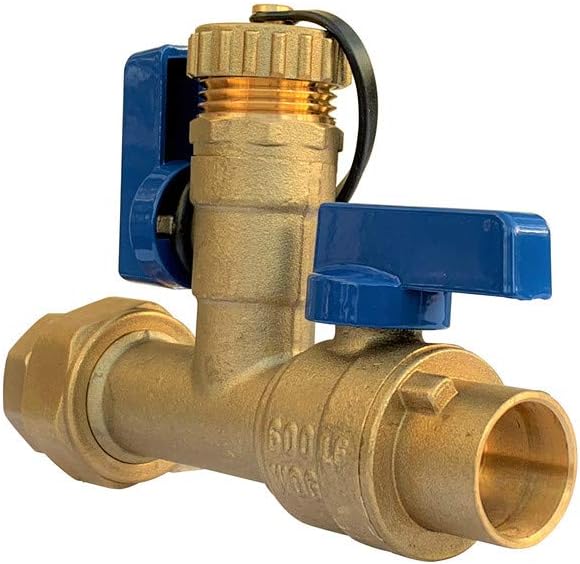 1 inch Tankless Water Heater Service Valve Kit w/Pressure Relief Valve, Clean Brass Construction. 1'' Isolation Valve Kit for Tankless Water Heater