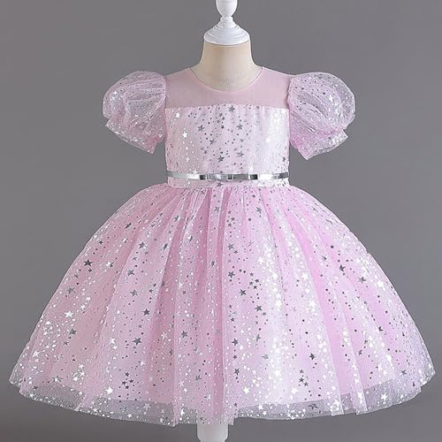 Lmdudan 2025 Toddler Girls Sequin Tutu Dress Sleeveless Girls Party Dresses Cute Elegant Formal Birthday Dresses 4-12Y4