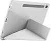 Samsung Galaxy Tab S10 FE ile Uyumlu Kılıf Kalem Bölmeli Tri Folding Katlanabilir Standlı PU Deri Yumuşak Silikon, Tablet Kapak [Akıllı Kapak, Uyku Modlu] - Siyah