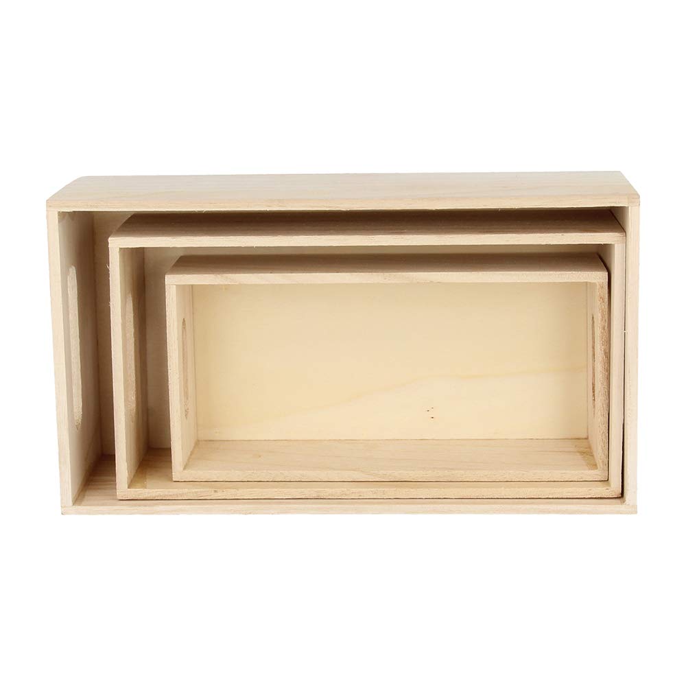 Creative Deco Grande Azzurra Scatola in Legno Porta Oggetti 30x20x14cm