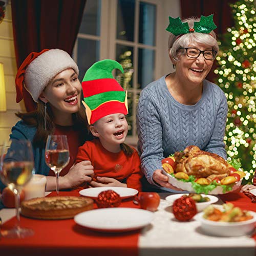 ABOOFAN chapéu de elfo de Natal Pleuche chapéu de Papai Noel, bonés de inverno, faixas de cabeça par