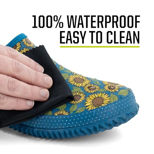 Image of Western Chief Women's Neoprene Waterproof Insulated Rubber Garden Clogs | Ladies footwear with warm lining, removable EVA comfort insole, and easy rinse self-cleaning outsole for wet weather chores