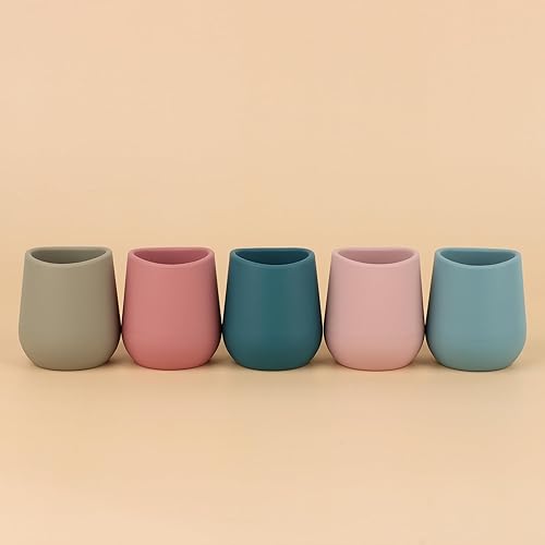 Miniatura 2 de Vasos de silicona para bebés de 6 a 12 meses, tazas pequeñas de silicona abiertas para el destete LED del bebé, paquete de 2 (color 2)