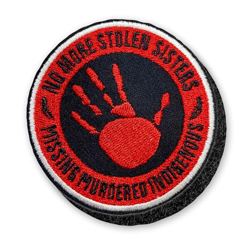 MMIW No More Stolen Sisters Missing Murdered Indigenous Hook and Loop Patch Woman Hands No Moere Stolen Hook & Loop Embroidery Patch for Caps, Backpacks, Jackets, Uniform DIY Patches Gifts 3 Inches