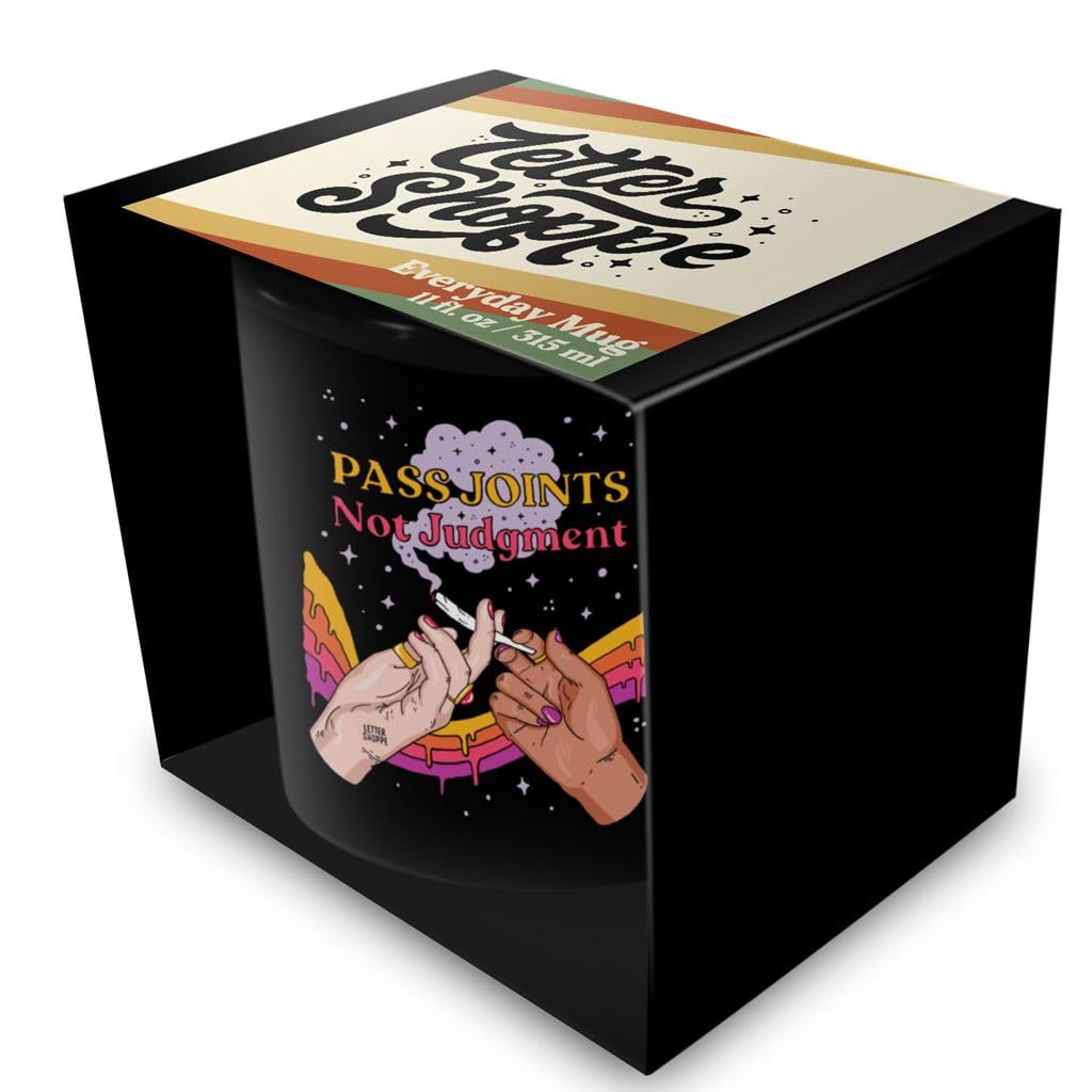 Pyramid International Letter Shoppe (Pass Joints Not Judgement) Black 11Oz Mug - 10Oz / 315Ml Ceramic Mug - One Size