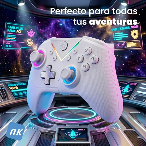 Mando inalámbrico Bluetooth NK negro y blanco para PC Switch y móviles 7