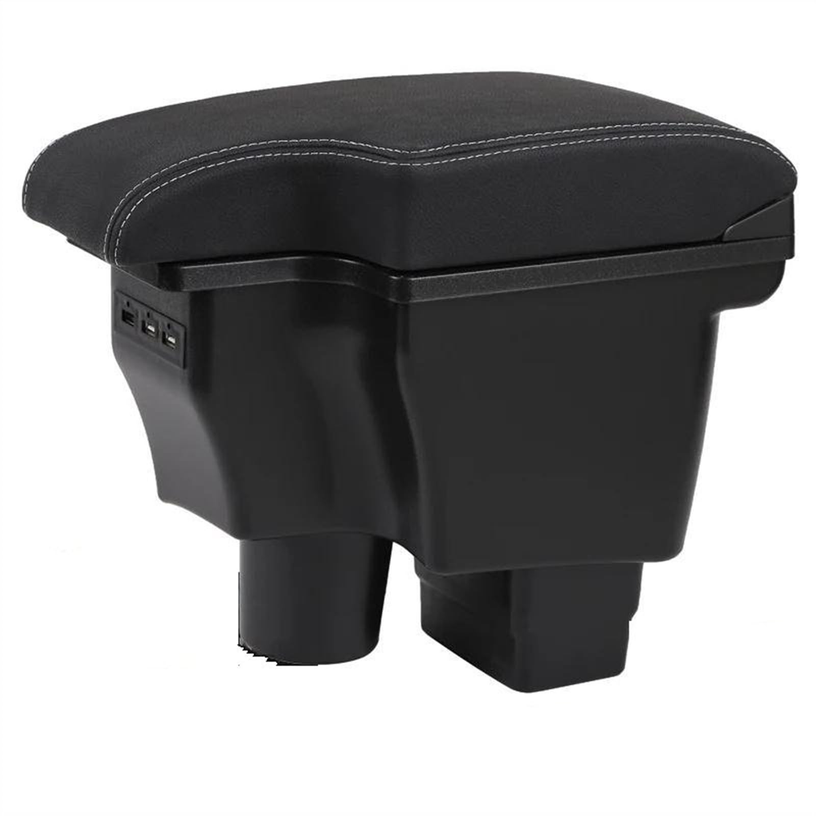 NOHEEU Armrest Box Retrofit Storage Content Car Accessories Retractable USB For CX-3 2 For Skyactiv Version CX3(B3 Black Real Corium)