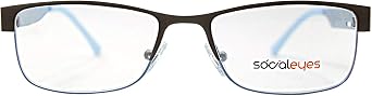 SocialEyes Italian Handmade Metal Eyeglasses, Non-Prescription/Rx-able Designer Glasses Frame for Kids
