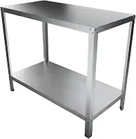 Balcão Duplo Em Inox Resistente, Salão, Cozinha, Bar Promo24