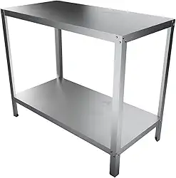 Balcão Duplo Em Inox Resistente, Salão, Cozinha, Bar Promo24