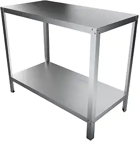 Balcão Duplo Em Inox Resistente, Salão, Cozinha, Bar Promo24
