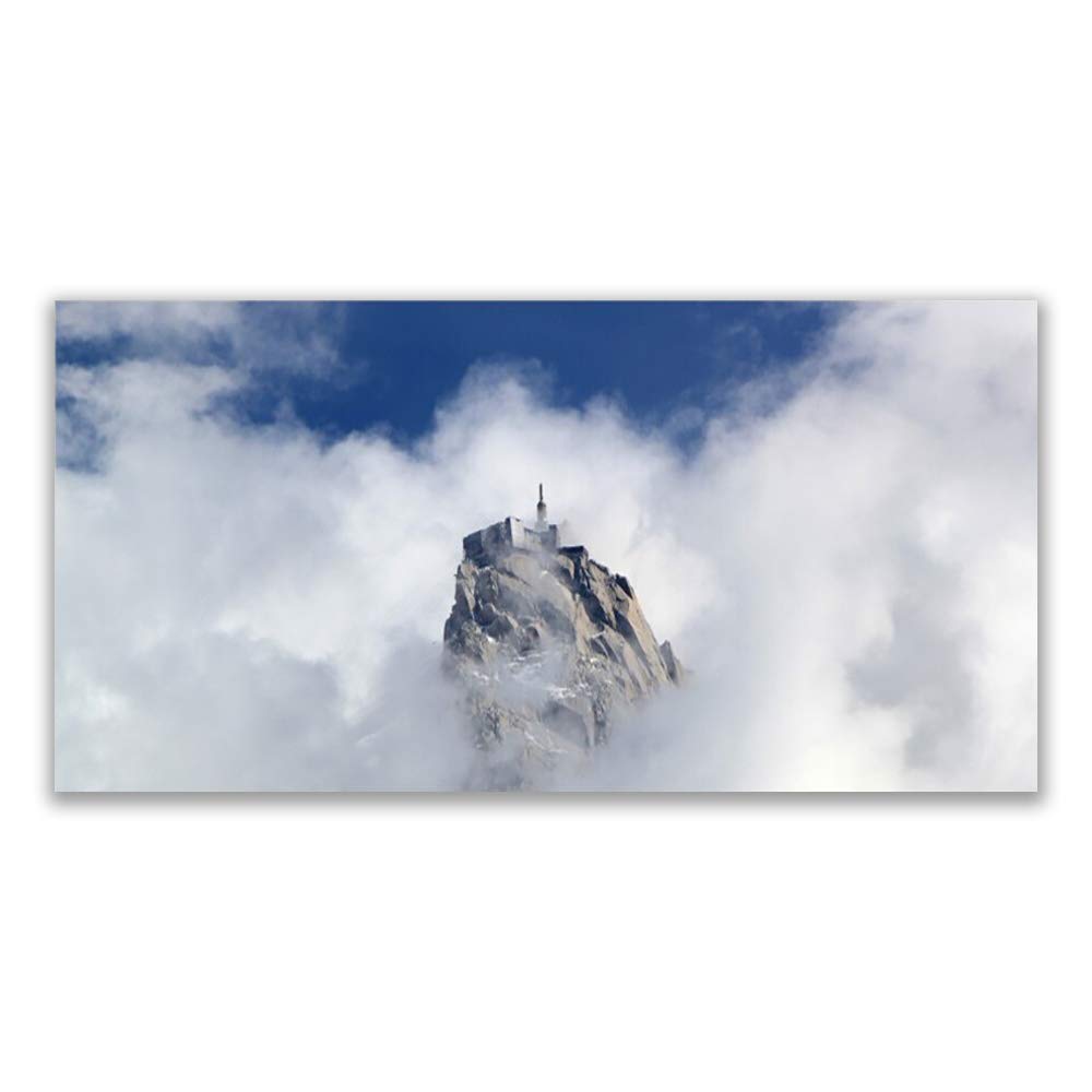 Tableau en verre acrylique pour illuminer un mur sombre : paysage montagne 140x70