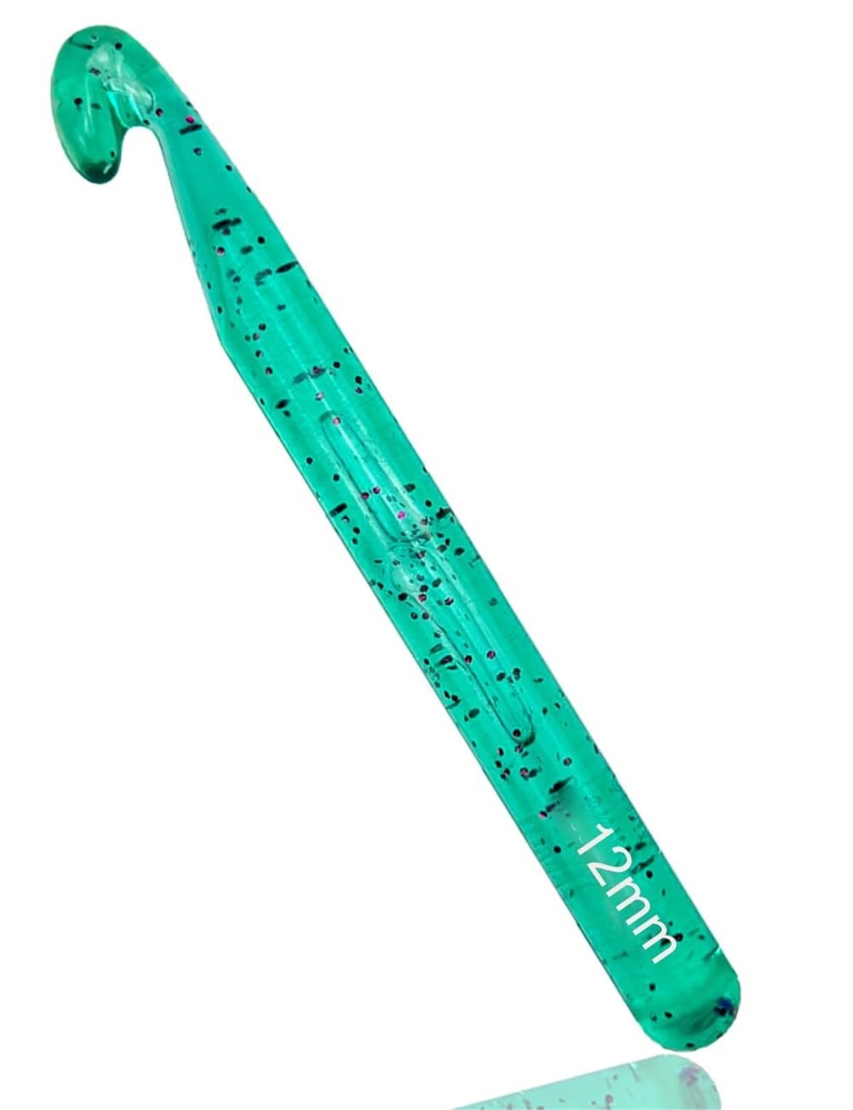 25mm Large Crochet Hook,Huge Crochet Hooks for Chunky Yarn,Ergonomic Knitting Giant Crochet Hooks,Big Crochet Needles for Knitting Yarn Carpet Scarf Wool Roving(Green,12MM)