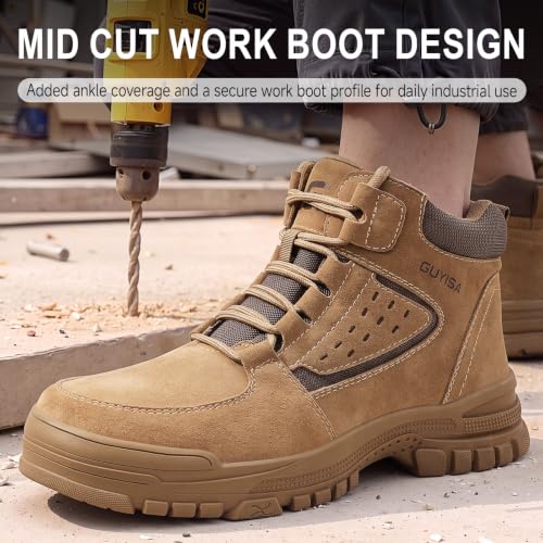 Image of GUSAYEX Steel Toe Boots for Men Lightweight Work Utility Safety Boots