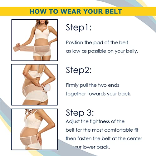 ChongErfei Maternity Belt Pregnancy Belly Band Back Support Abdominal Binder Back Brace - Relieve Back, Pelvic, Hip Pain (Z-Nude, One Size) - Thumbnail 6
