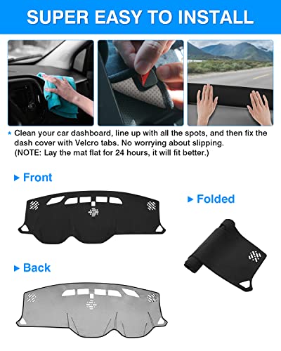 Image of Autorder Dashboard Cover Mat for 2018-2024 Chevrolet Traverse Accessories Dash Cover Flannel Dash Mat Sunshade Glare UV Rays Protector