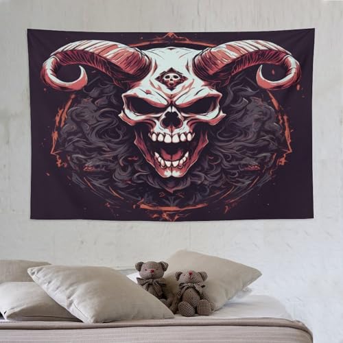 Crâne tapisserie murale suspendue 3D grand format et tenture de maison