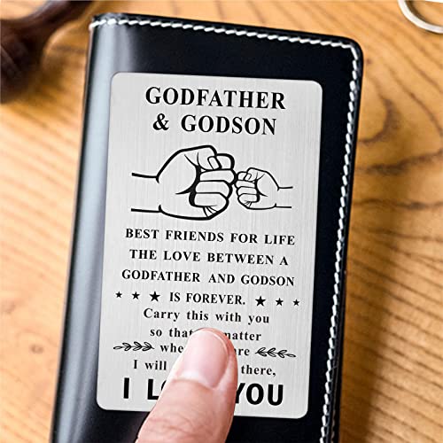 Laluminter God Father Gifts from Godchild, Godfather and Godson Best Friends for Life Wallet Card, Fathers Day Proposal Gift for God Dad Men4