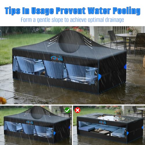 SETOXYX Patio Furniture Covers, 600D Oxford (108" L x 82" W x 28" H) by SETOXYX - Used condition - Image 8