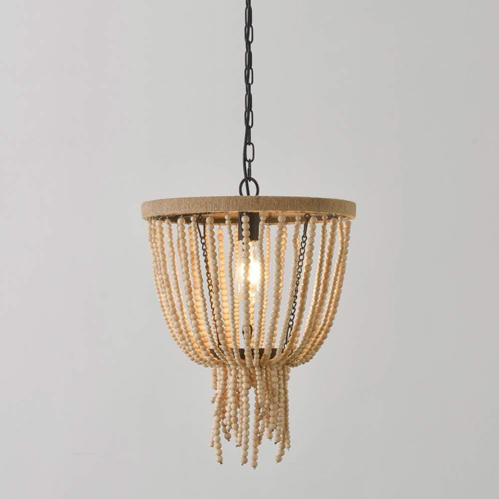 Luminaires suspendus style lustre bohéme drapé et plafonnier rustique de ferme