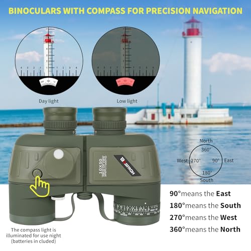 Binoculares Marinos 10x50 con Brújula y Telémetro miniatura 5