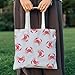 VIIJJUE Red Crab Beach Tote Bag for Women, Blue Striped Coastal Canvas Tote Bag, Beach Lover Gifts, Ocean Sea Life Nautical Reusable Shopping Grocery Bags