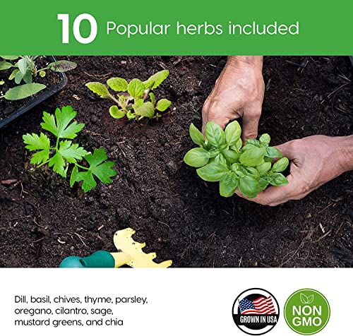 Realpetaled Realpelated Indoor Herb Garden Kit 10 Non-Gmo Herbs- Window Herb Garden Kit With 10 Reusable Pots thumb #4