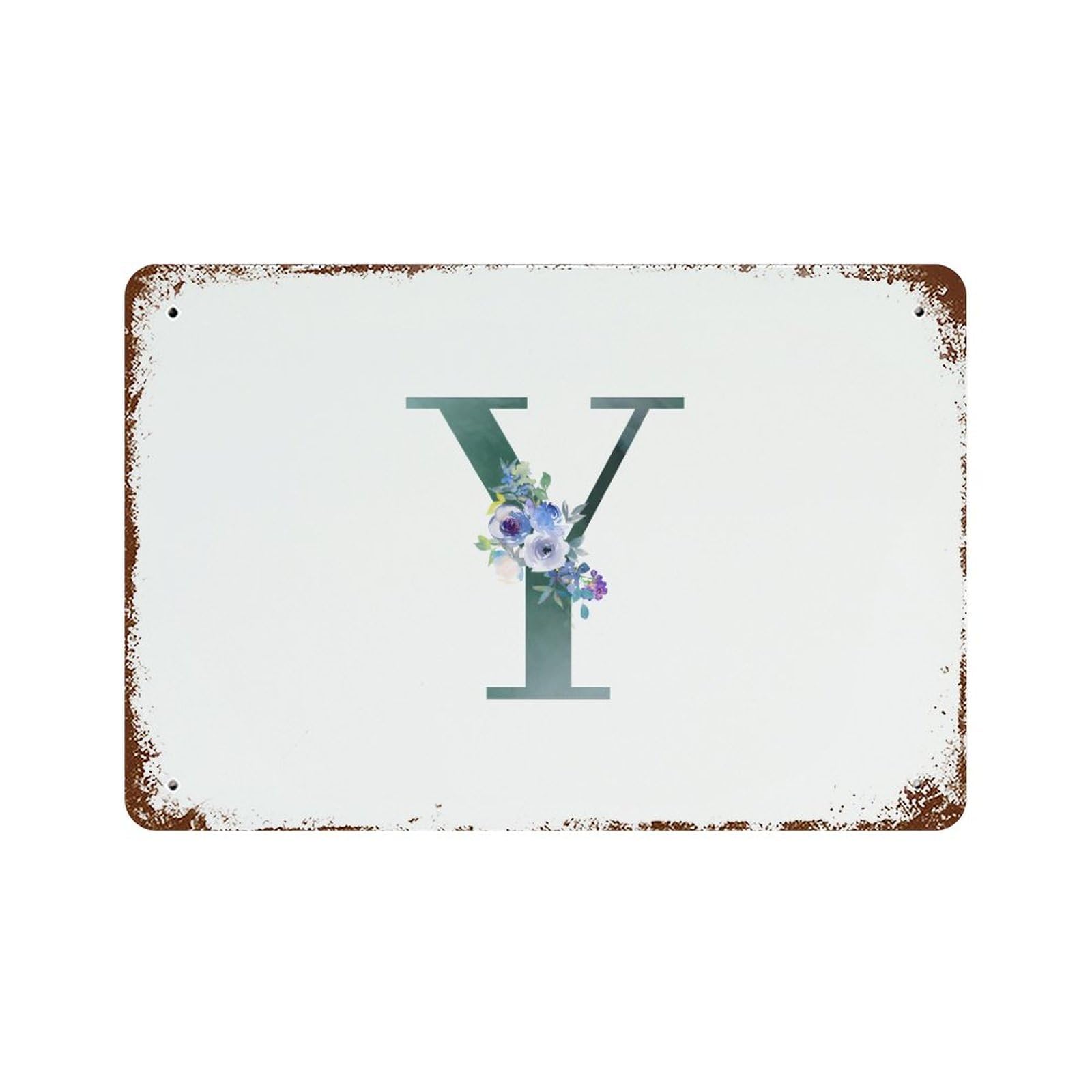 Panneau floral lettre Y en aluminium pour sublimer votre pelouse et cour