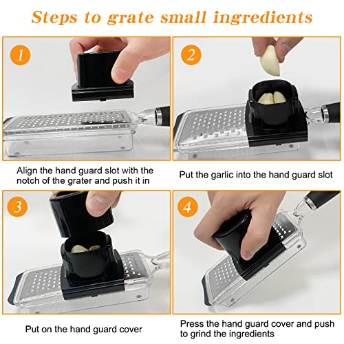Cheese Grater Set Of 2, Premium Stainless Steel Vegetable Grinder With Handle, Handheld Ginger Zester With Container, Mini Shredder For Vegetables, Fruits, Chocolate, Parmesan Cheese #TOP4