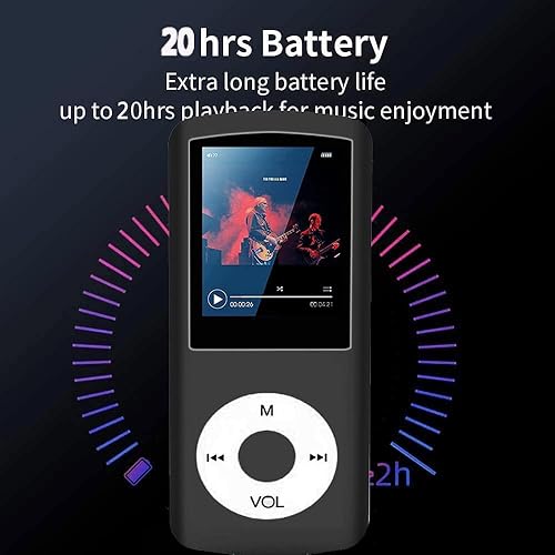 Miniatura 3 de Hotechs - Reproductor de MP3 de 64 GB, reproductor de música MP3 con LCD digital clásico delgado de 1.82 pulgadas, mini puerto USB con radio FM,